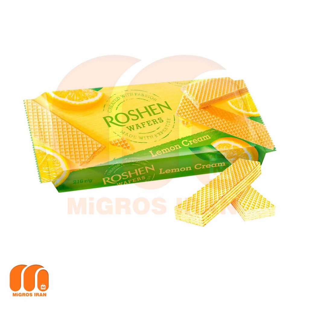 ویفر لیمویی 216 گرمی برند Roshen