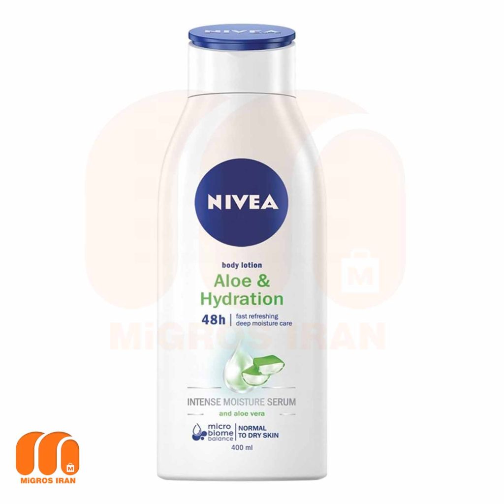 لوسیون بدن نیوآ حاوی عصاره آلوئه ورا NIVEA مناسب پوست خشک و معمولی حجم 400 ML