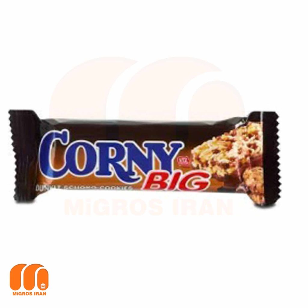 بیسکوییت شکلات بار کورنی بیگ Corny big Chocolate با طعم کوکی شکلات تلخ 50 گرم