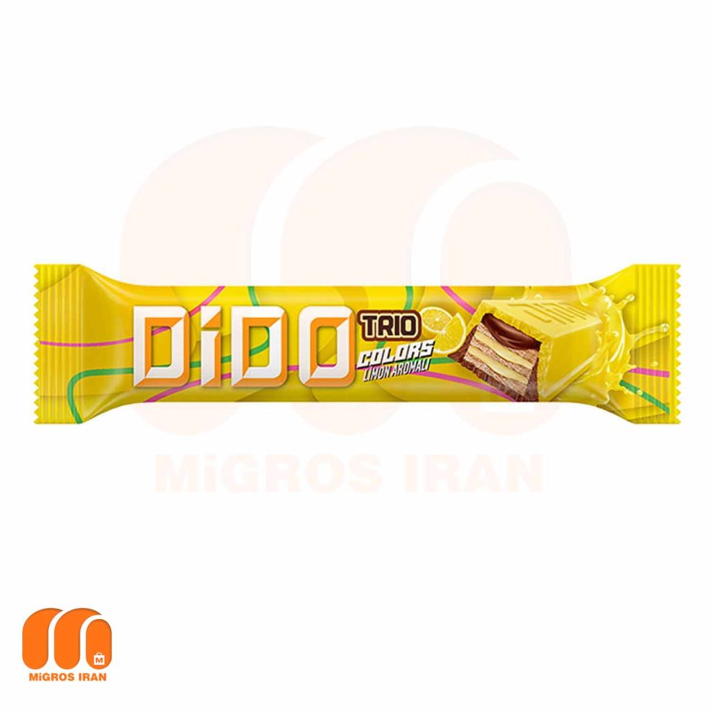 ویفر شکلاتی دیدو تریو با روکش شکلات سفید لیمویی DIDO TRIO وزن 36.5 gr