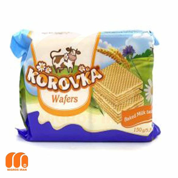 ویفر کروفکا روسی korovka با طعم کرم شیری وزن 75 گرم