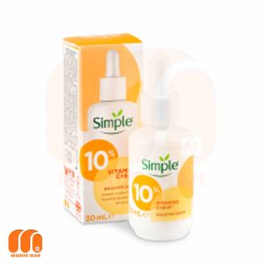 سرم تقویت کننده و روشن کننده پوست سیمپل Simple نارنجی حاوی 10% حجم 30 میل