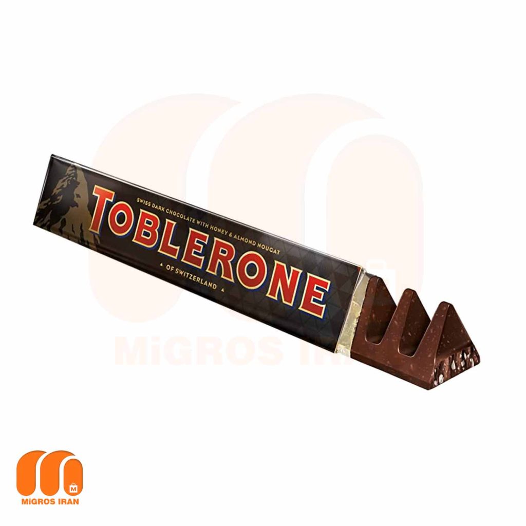 شکلات تلخ تابلرون tobierone با مغز بادام درختی و عسل وزن 100 گرم