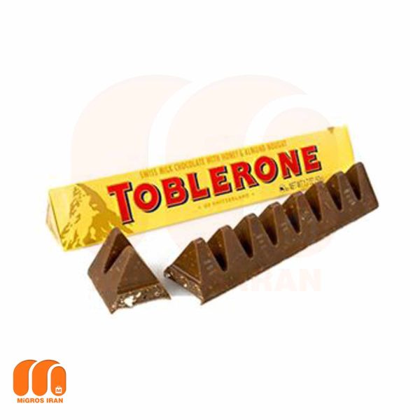 شکلات مینی تابلرون زرد Toblerone با عسل و مغز بادام وزن 35 گرم