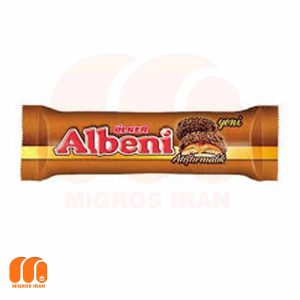 بیسکوییت شکلاتی آلبنی اولکر Ulker Albeni با مغز کرم کارامل 72 گرم