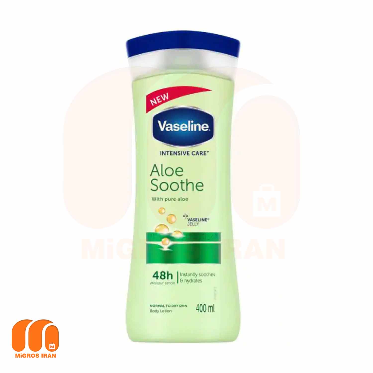 لوسیون بدن وازلین Aloe Soothe حاوی عصاره آلوئه ورا حجم 400 میل