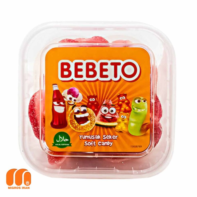 پاستیل ژله ای ببتو bebeto میوه ای طرح قلب وزن 150 گرم