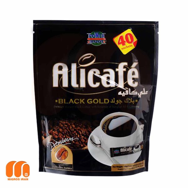 قهوه علی کافه ALICAFÉ بلک گلد جینیسنگ بسته 40 عددی