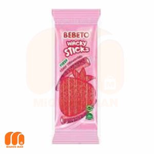 پاستیل لوله ای شکری وَکی استیکز ببتو bebeto با طعم توت فرنگی 180 گرم