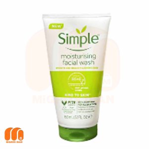 ژل شستشوی صورت سیمپل Simple مدل Moisturising حجم 150 میل