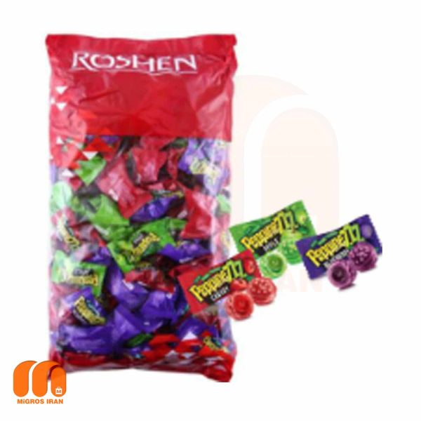 آبنبات روشن ROSHEN مغز داربا طعم سیب، زغال اخته و گیلاس 900 گرم