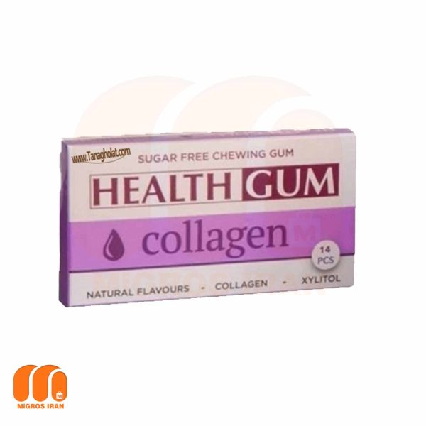 آدامس بدون شکر هلث گام healthgum مدل کلاژن 27 گرم