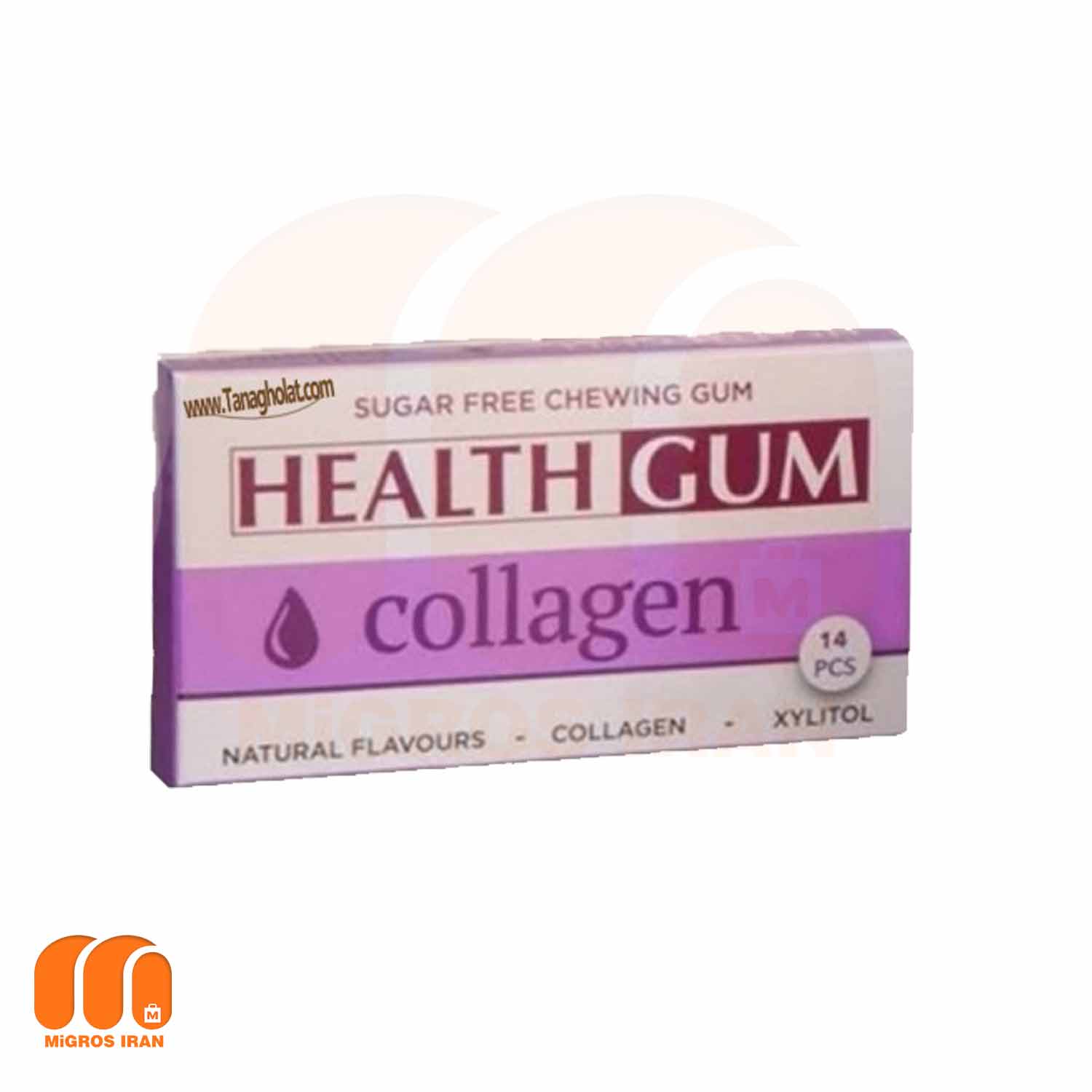 آدامس بدون شکر هلث گام healthgum مدل کلاژن 27 گرم