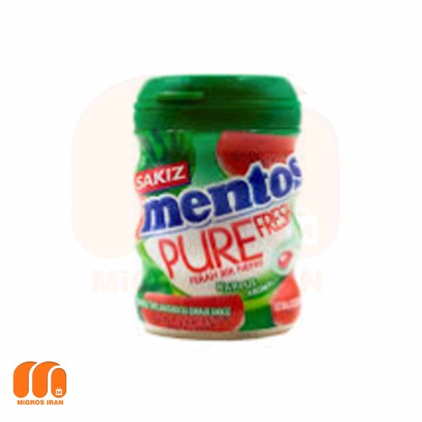 آدامس مغزدار بدون قند منتوس Mentos مدل Pure Fresh با طعم هندوانه 60 گرم