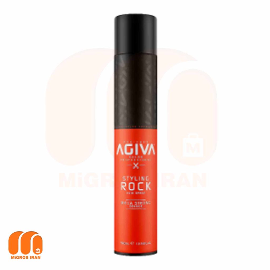 اسپری حالت مو آگیوا Agiva مدل Styling Rock Mega Strong رنگ نارنجی 400 میل