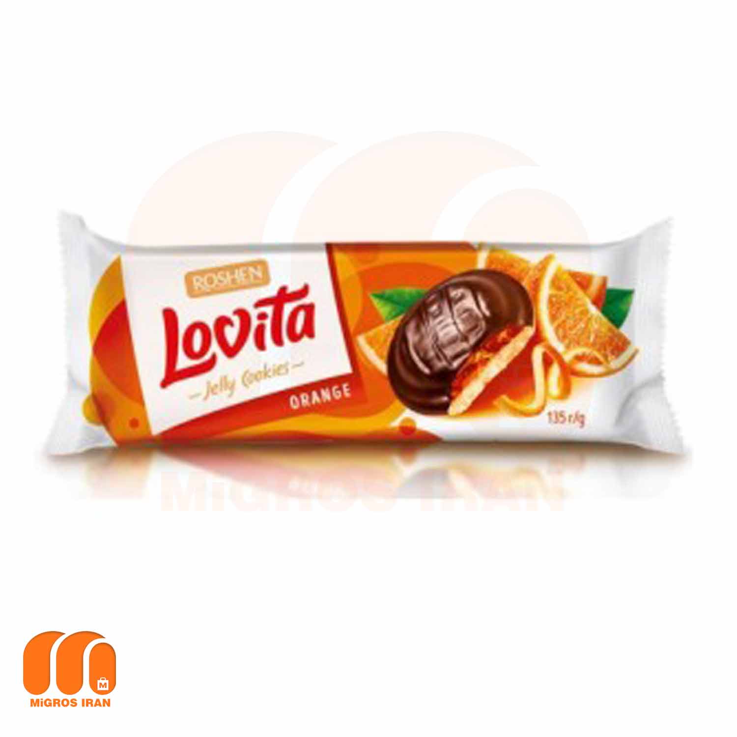 بیسکوییت لاویتا روشن ROSHEN Lovita با لایه ژله پرتقالی و روکش شکلاتی 135 گرم