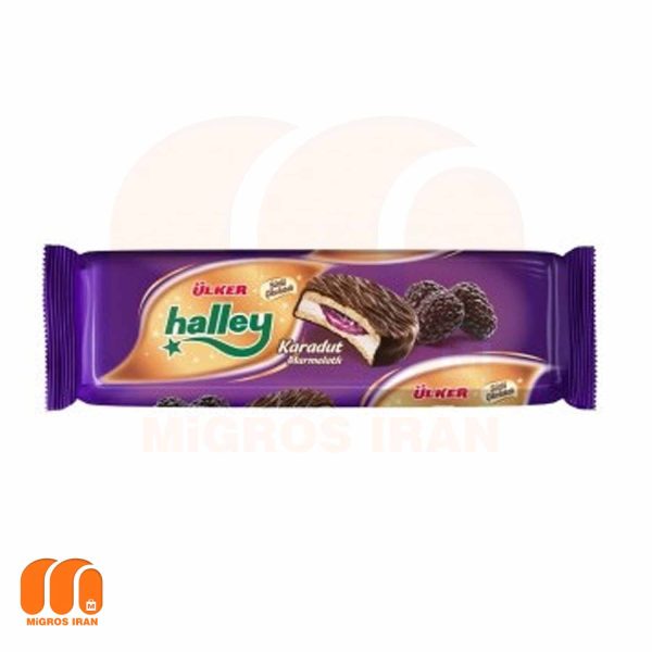 بیسکوییت والس شکلاتی اولکر هالی Ulker Halleys با طعم توت سیاه 210 گرم