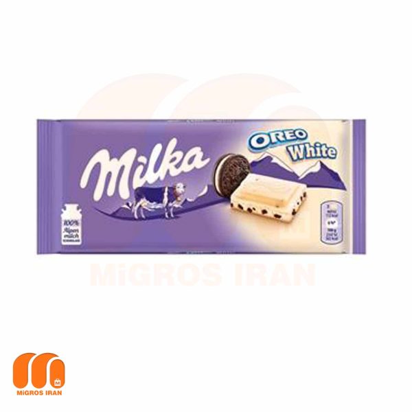 شکلات بیسکوییت میلکا milka با شکلات سفید 100 گرم