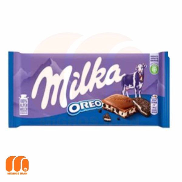 شکلات تخته ای میلکا Milka مدل Oreo با مغز کرم وانیلی 100 گرم