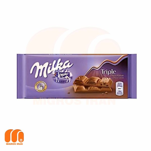 شکلات میلکا Milka مدل Triple با مغز شوکو کو 90 گرم