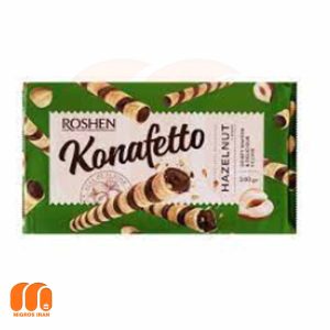 ویفر رولی کانافتو روشن Roshen Konafetto با طعم فندقی 140 گرم