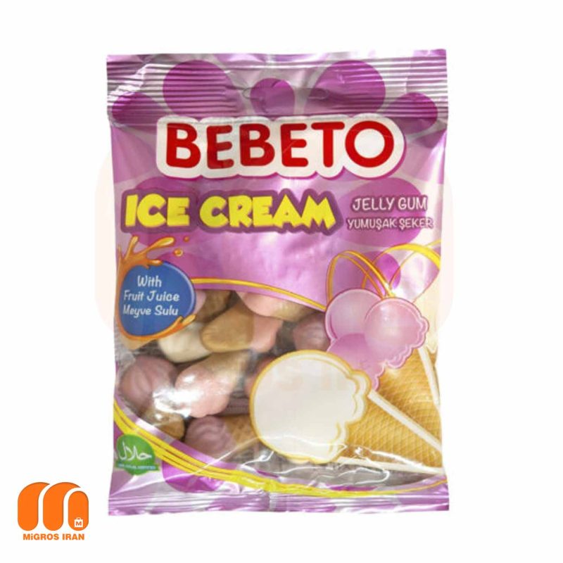 پاستیل ببتو با طرح بستنی BEBETO مدل ICE CREAM وزن 80 گرم