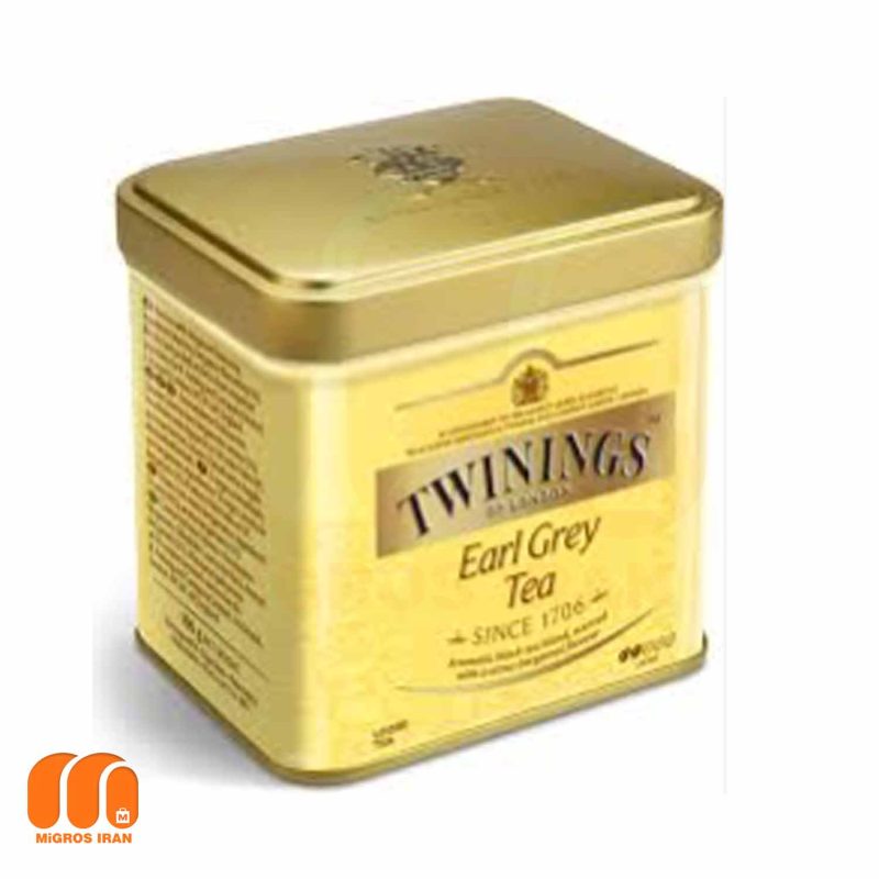 چای ارل گری سیاه قوطی فلزی تویینینگز twinings وزن 100 گرم