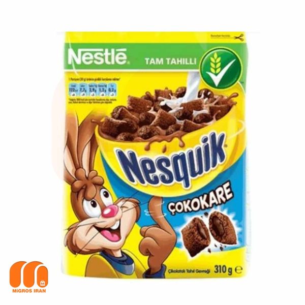 کورن فلکس نسکويیک نستله Nesquik Nestle با تکه های بالشتی مغزدار کاراملی 310 گرم