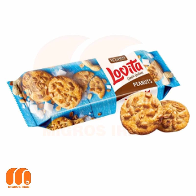 کوکی روشن لاویتا ROSHEN LOVITA حاوی تکه های بادام زمینی 150 گرم