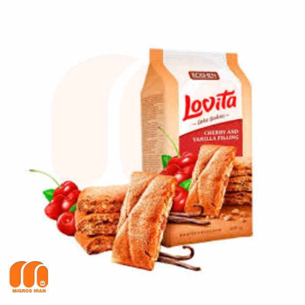 کوکی کیک لاویتا روشن Roshen Lovita با مغز آلبالو و وانیل 168 گرم