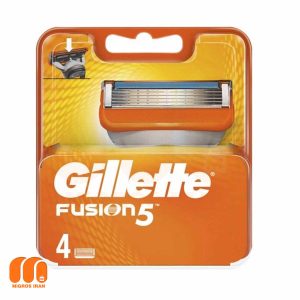 تیغ یدک مردانه ژیلت Gillette مدل FUSION 5 دارای 3 لبه تیغ تعداد 4 عددی