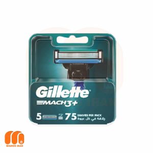 تیغ یدک مردانه ژیلت Gillette مدل MACH3 دارای 3 تیغه تعداد 5 عددی