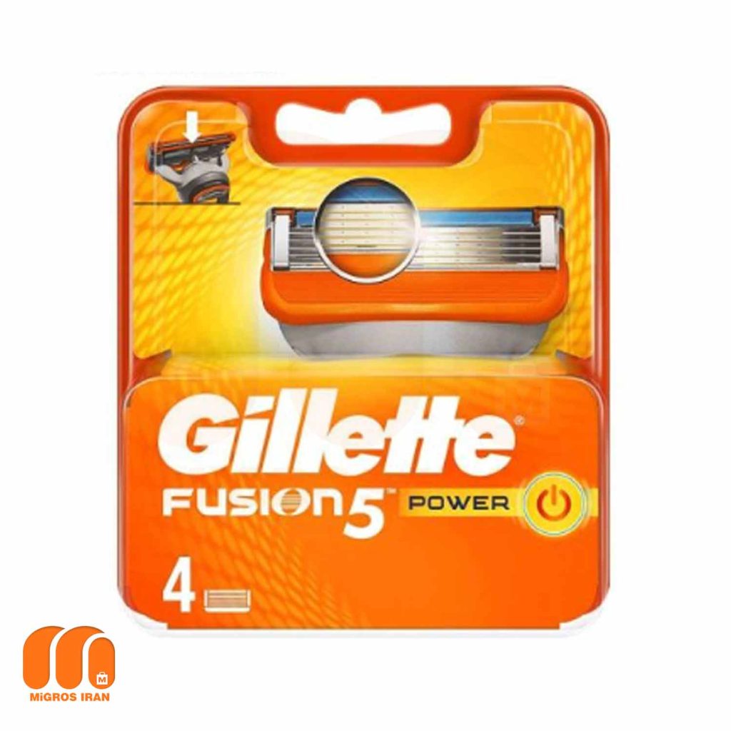 تیغ یدک ژیلت Gillette فیوژن پاور Fusion Power تعداد 4 عددی