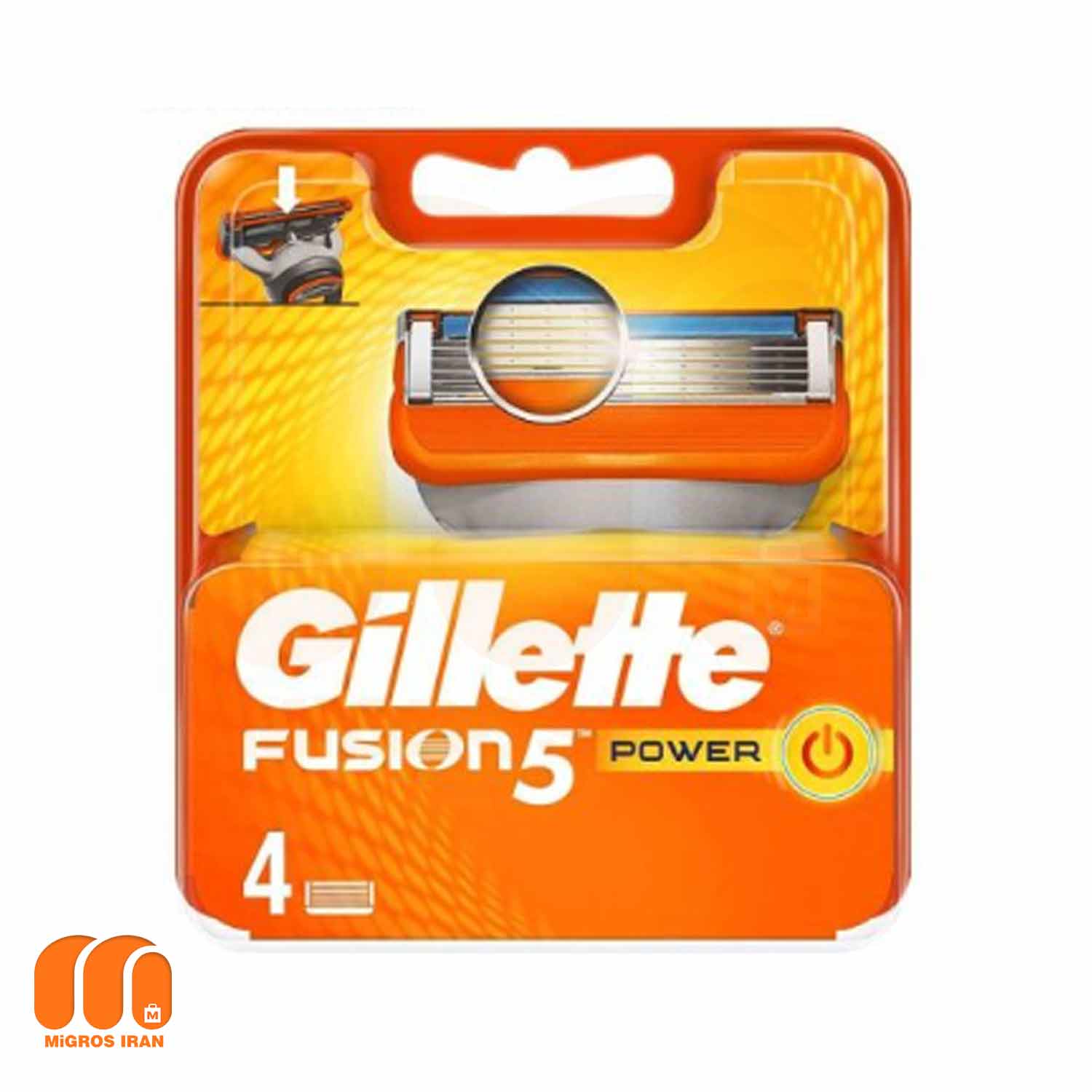 تیغ یدک ژیلت Gillette فیوژن پاور Fusion Power تعداد 4 عددی