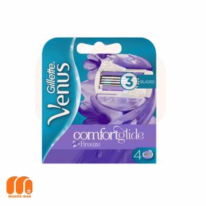 تیغ یدک ژیلت ونوس Venus مدل comfortglide gillette دارای 3 تیغه تعداد 4 عددی