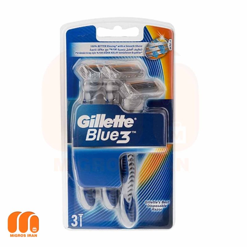 خود تراش ژیلت GILLETTE مدل Blue 3 بسته 3 عددی