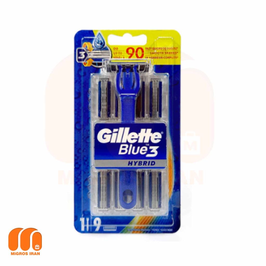 خودتراش مردانه ژیلت Gillette مدل هیبرید blue 3 تعداد 8 عدد سری