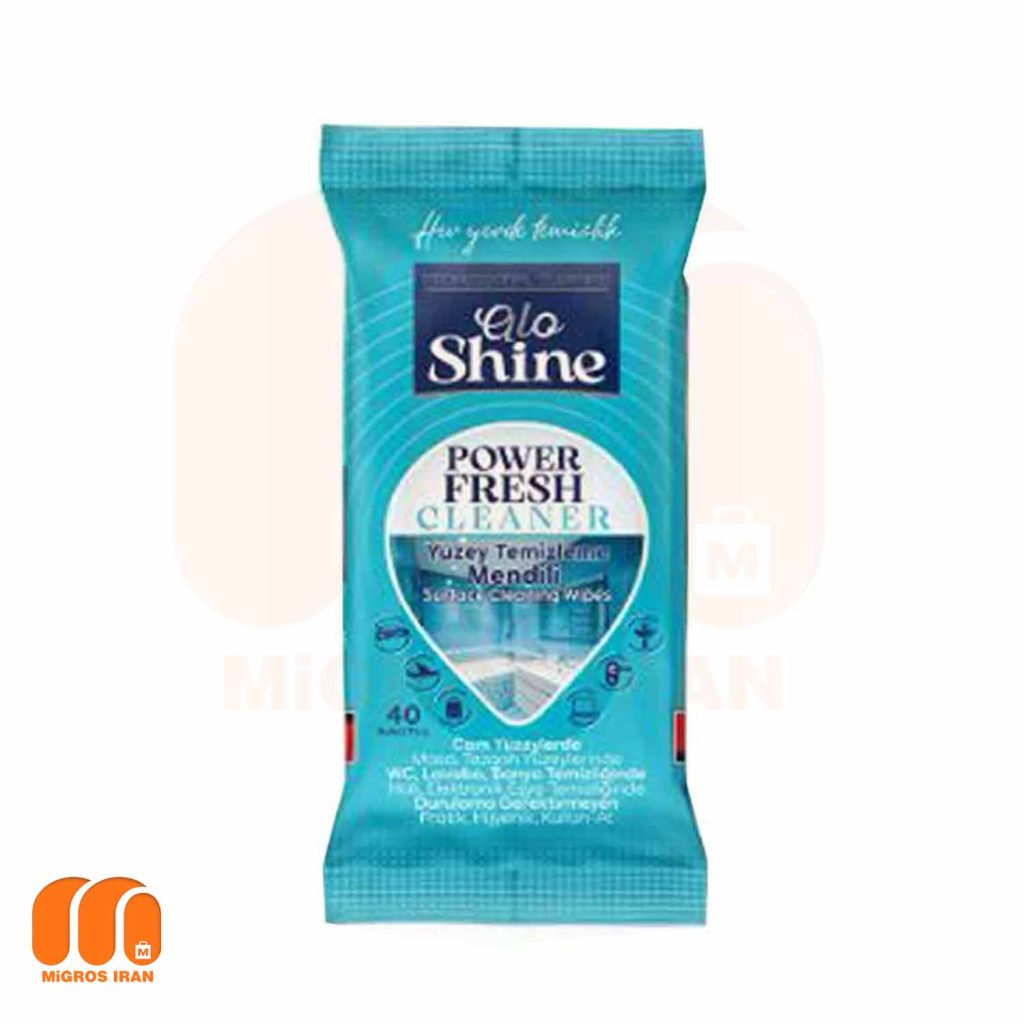 دستمال مرطوب تمیز کننده سطوح الو شاین Alo Shine حاوی 40 برگ