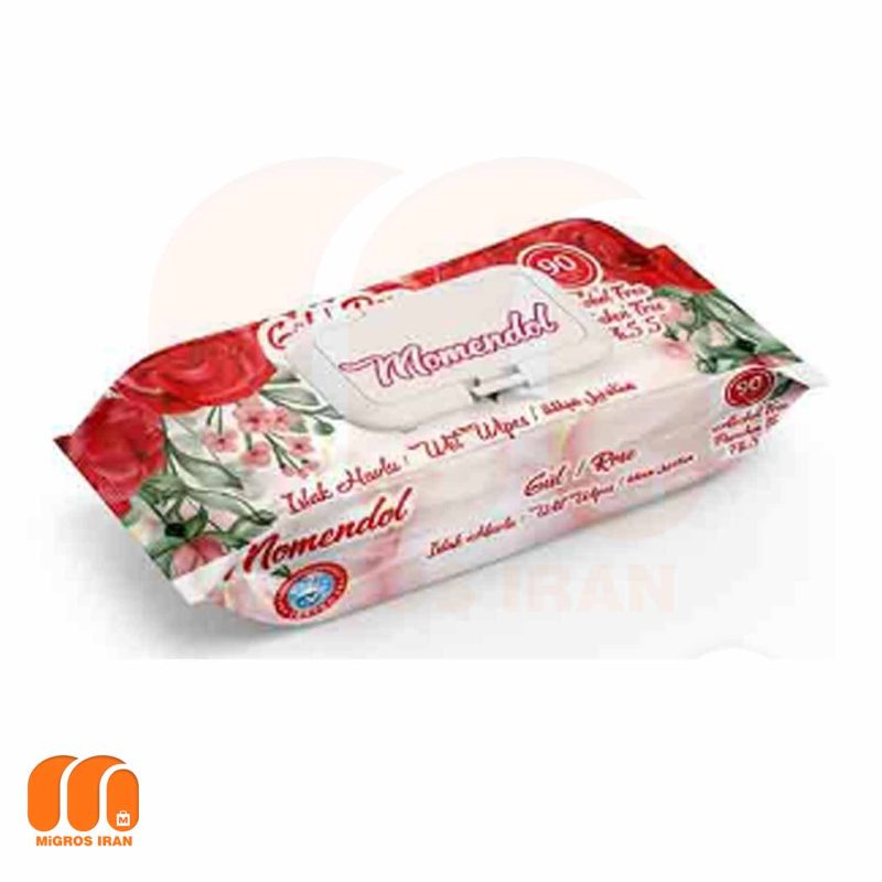 دستمال مرطوب مومندول momendol مدلWet wipe تعداد 90 عددی