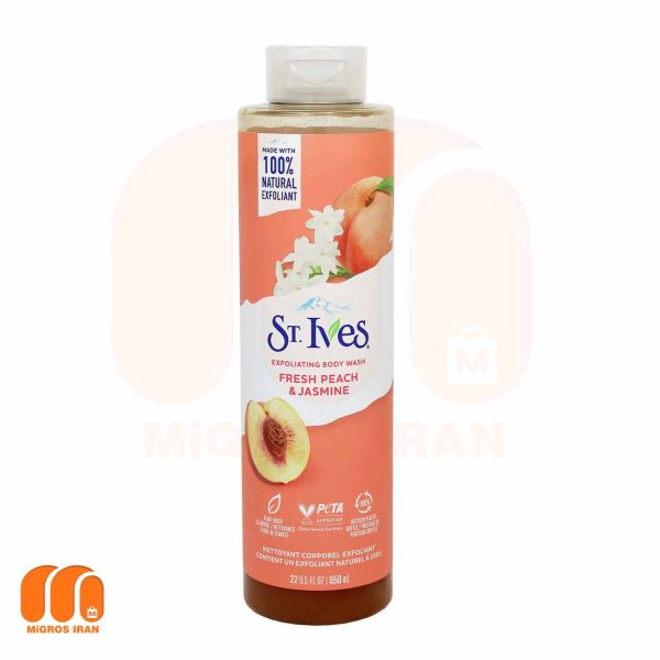 شامپو بدن سینت ایوز St Ives مدل Peach Jasmine حاوی هلو و گل یاس 650 میل