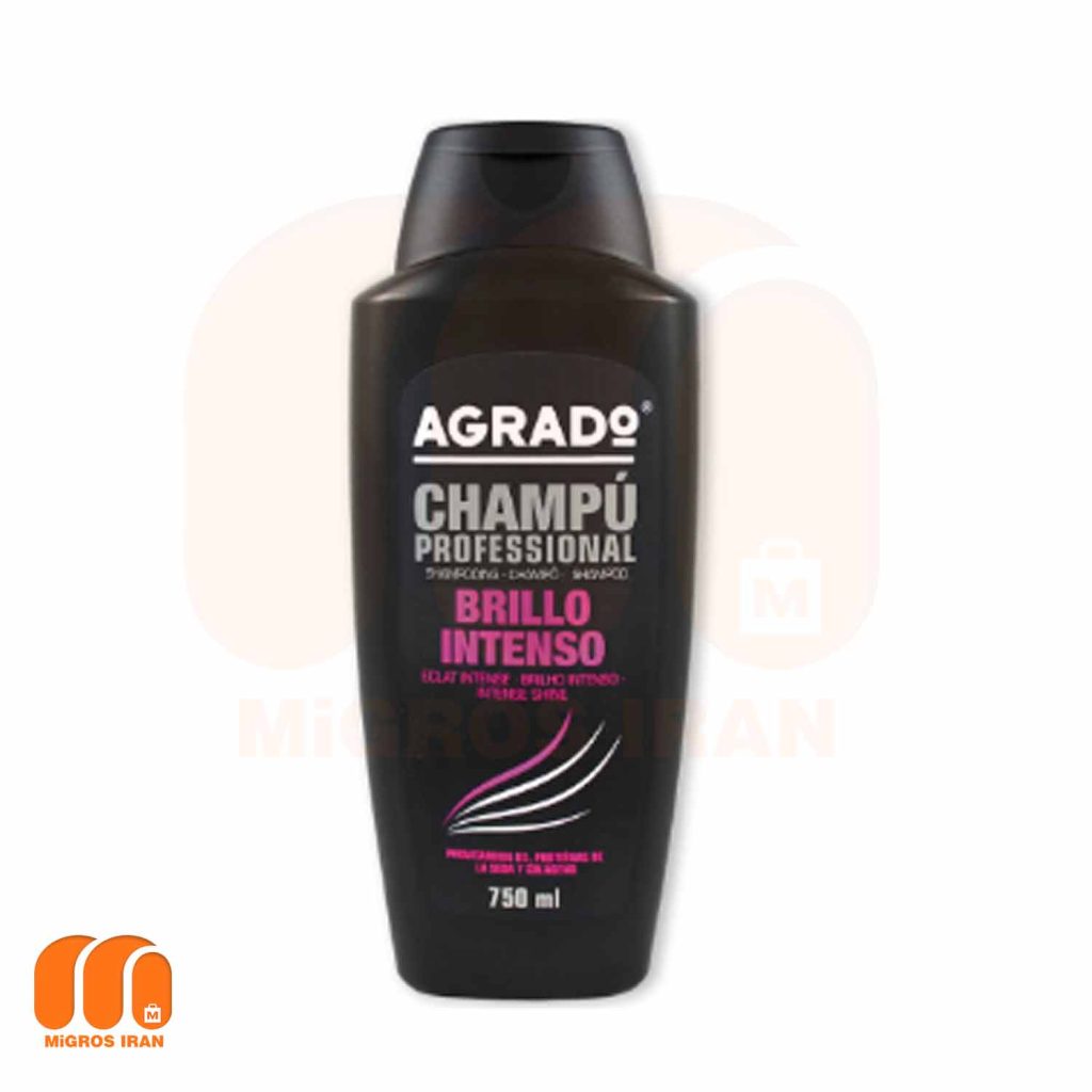 شامپو سر آگرادو Agrado مدل Intense SHine مناسب موهای کدر و مات 750 میل