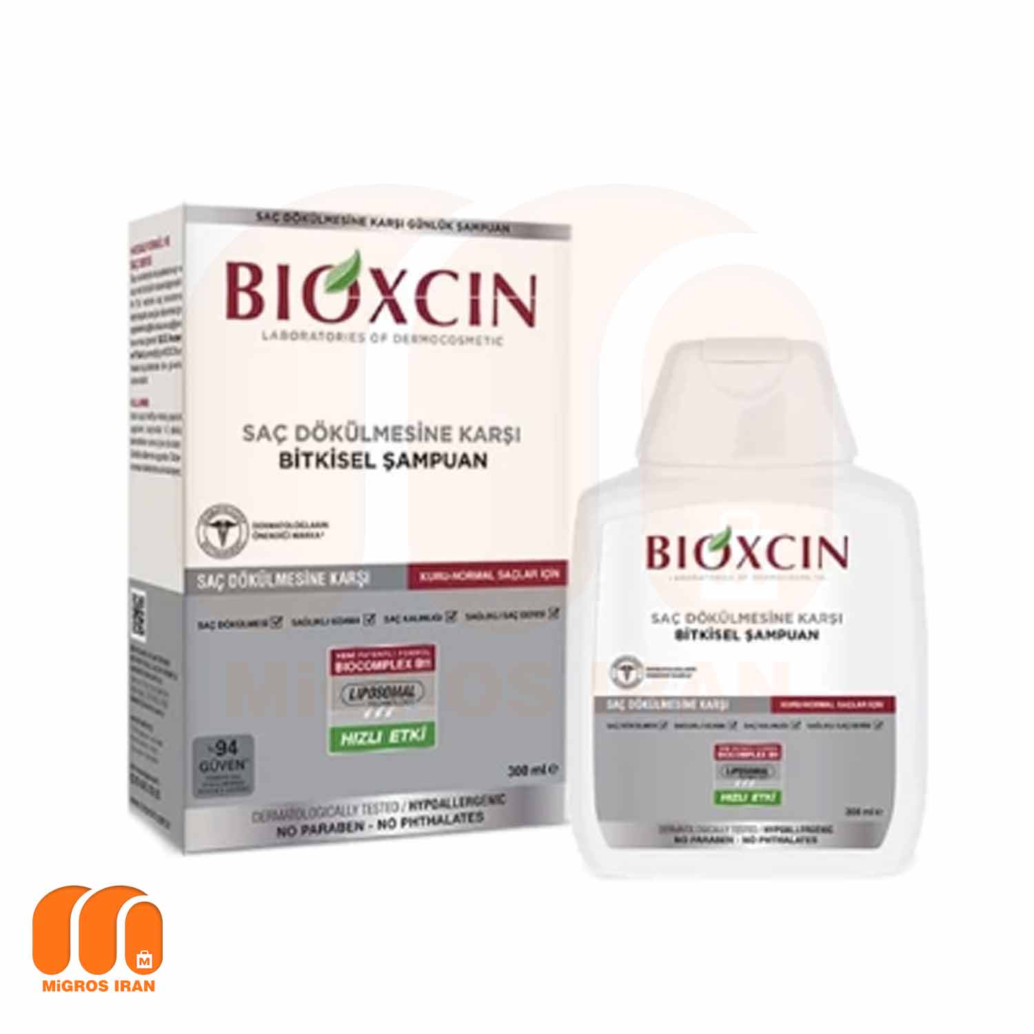 شامپو ضد ریزش و تقویت کننده بیوکسین Bioxcin مناسب موهای خشک و نرمال 300 میل