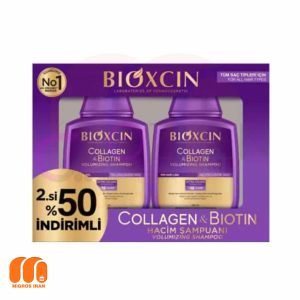 شامپو ضد ریزش و حجم دهنده بیوکسین BIOXCIN دو قلو 600 میل