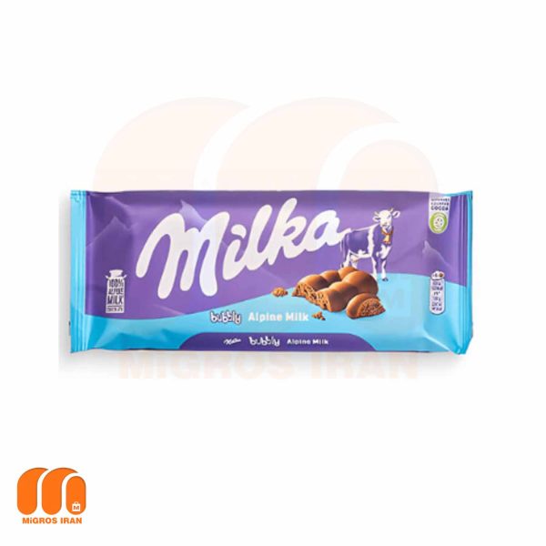 شکلات شیری حبابی میلکا Milka  با طعم کاکائویی 90 گرم