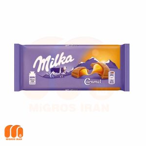 شکلات شیری میلکا Milka مدل Caramel وزن 100 گرم