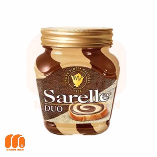 شکلات صبحانه سارلا sarelle با دو رنگ کاکائویی و فندقی 350 گرم