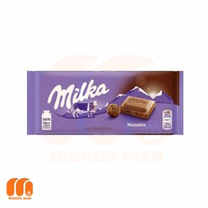 شکلات میلکا مدل پرالین MILKA noisette فندقی 100 گرمی