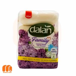 صابون دالان Dalan سری Family با رایحه یاس بنفش بسته 4 عددی