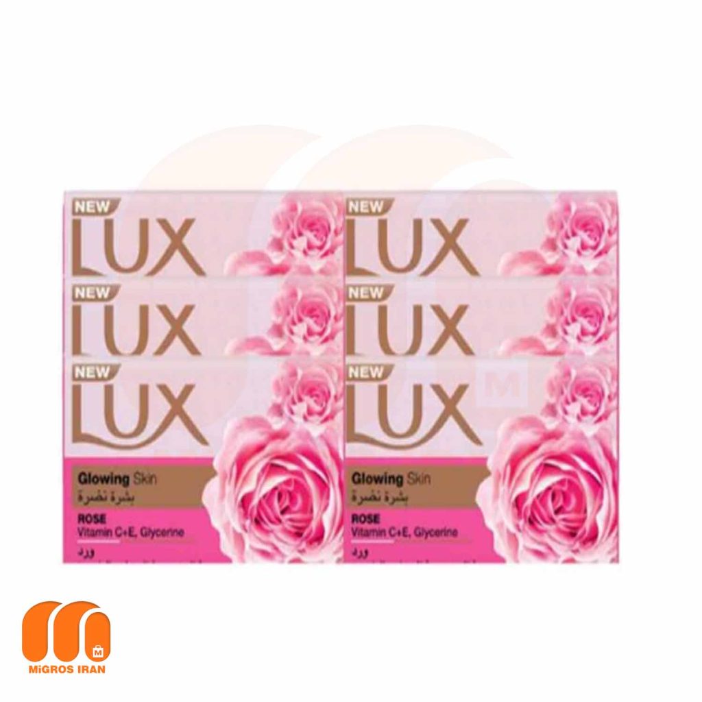 صابون لوکس Lux مدل Glowing حاوی عصاره گل رز 170 گرم