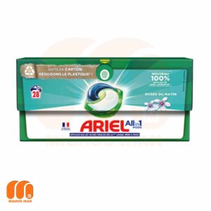 قرص ماشین لباسشویی آریل Ariel مدل All In 1 با رایحه شبنم صبحگاهی 28 عددی